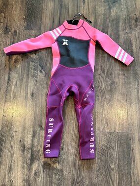 Kid's Youth Dive And Sail Neoprene wetsuit Pink Purple Surf Long Pants, Size: L